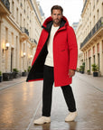 Valmont Insulated Longline Winter Parka - Red