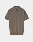 Polo en soie tricotée - Marron