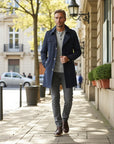 Montclair Tailored Water-Repellent Trench Coat - Navy