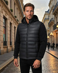 Montclair Thermal Black Hooded Quilted Jacket - Black