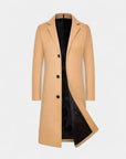 Leclair Tailored Cotton Blend Overcoat - Khaki
