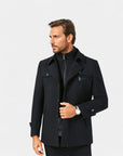 Montreux Wool-Blend Charcoal Insulated Parka - Black