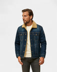Valmont Winter-Weight Denim Jacket - Dark Blue