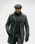 Wool Blend City Tailored Overcoat - Gray