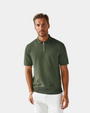 Vanton Premium Mesh Zip Poloshirt - Donkergroen