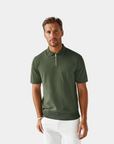 Vanton Premium Mesh Zip Poloshirt - Donkergroen
