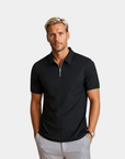 Camisa Polo Vanton Premium Mesh Zip - Preto