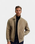 Beaumont Classic Black Bomber Jacket - Khaki