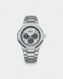 Silver Steel Luxe Chrono Watch - Hvid