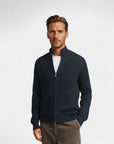 Montclair Knitted Zip Ribbed Cardigan - Black