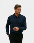 Cambridge Wool Polo Knit Sweater - Navy