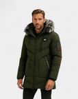 Valmont Insulated Black Hooded Parka - Green