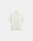 Polo à boutons en tissage classique - Off-White