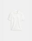 Old Money Luxe Knit Polo Tee - Λευκό