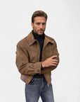 Givanni Relaxed Polyester Casual Jacket - Brown
