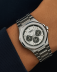 Silver Steel Luxe Chrono Watch - Hvid