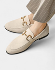 De Noble Suède Slip-On Loafers - Nude