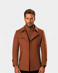 Montreux Wool-Blend Charcoal Insulated Parka - Brown