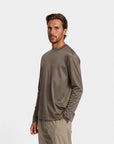 Koszulka z długim rękawem Montalto Slim Fit Taupe - Taupe