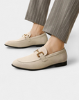 De Noble Suède Slip-On Loafers - Nude