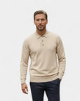 Cambridge Wool Polo Knit Sweater - Beige