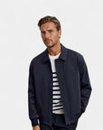 Beaumont Classic Black Bomber Jacket - Navy