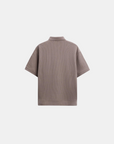 Polo à boutons en tissage classique - Marron