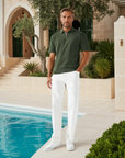 Vanton Premium Mesh Zip Poloshirt - Donkergroen