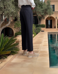 Spodnie Heritage Tailored Houndstooth Pleated Trousers - Czarne