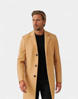 Leclair Tailored Cotton Blend Overcoat - Khaki