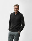 Chamberlain Wool Quarter Zip Polo - Black
