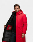 Valmont Insulated Longline Winter Parka - Red