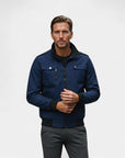 Renard Lightweight Bomber Jacket with High Collar - Navy