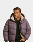 Milan Modern Polyester Everyday Puffer Jacket - Plum