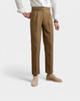 Heritage Tailored Houndstooth Pleated Trousers - Brown