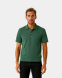 Gestructureerd gebreid poloshirt met knoopsluiting - Groen