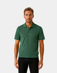 Gestructureerd gebreid poloshirt met knoopsluiting - Groen