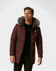 Valmont Insulated Black Hooded Parka - Red