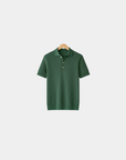 Gestructureerd gebreid poloshirt met knoopsluiting - Groen