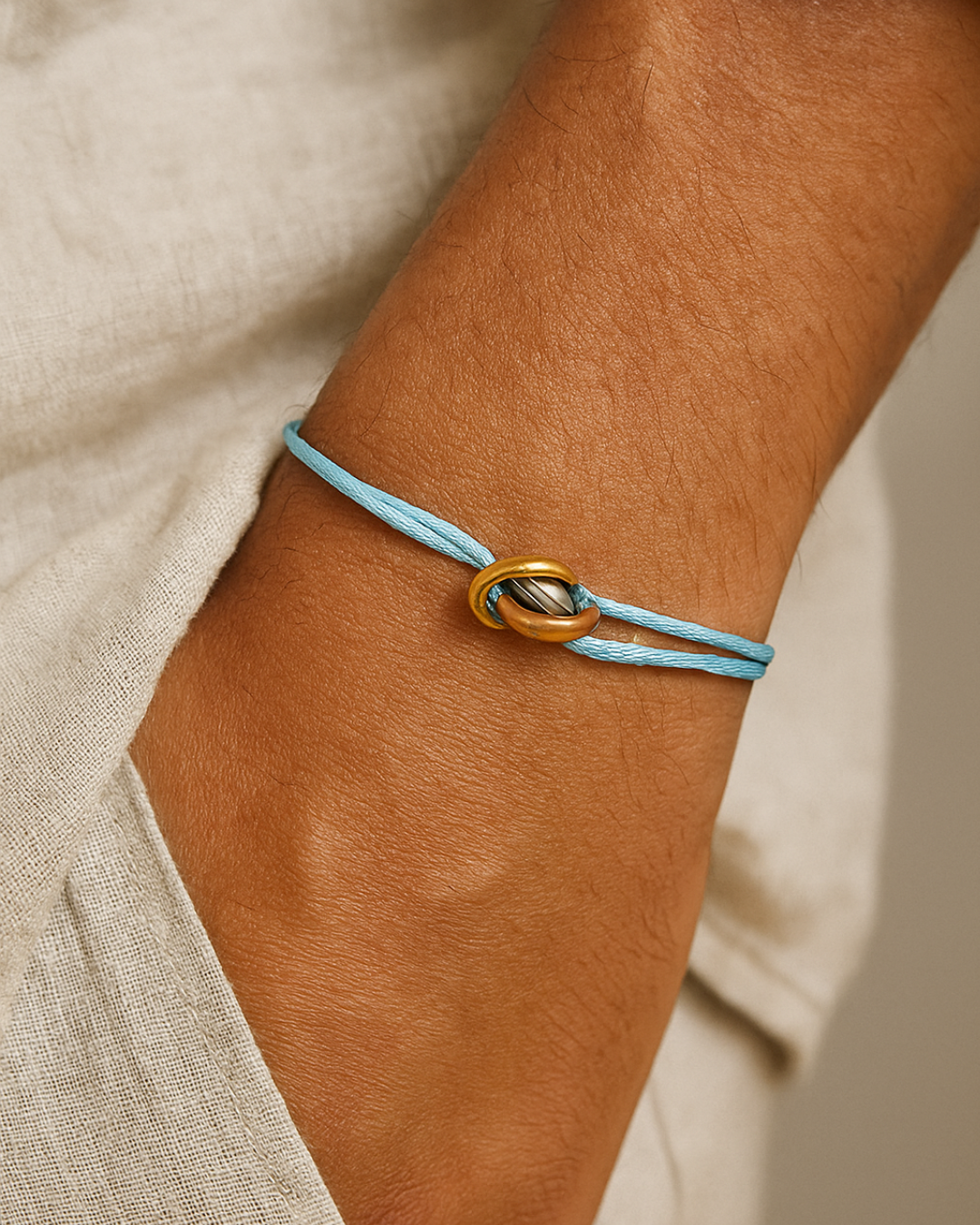 Parisian Knot Stainless Steel Bracelet - Light Blue