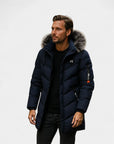 Parka isolato con cappuccio nero Valmont - Navy
