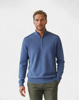 Chamberlain Wool Quarter Zip Polo - Blue