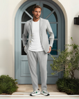 Pleated Relaxed Fit Smart Trousers - Gray