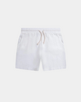 Old Money Natural Leinen Kordelzug Shorts - Weiß