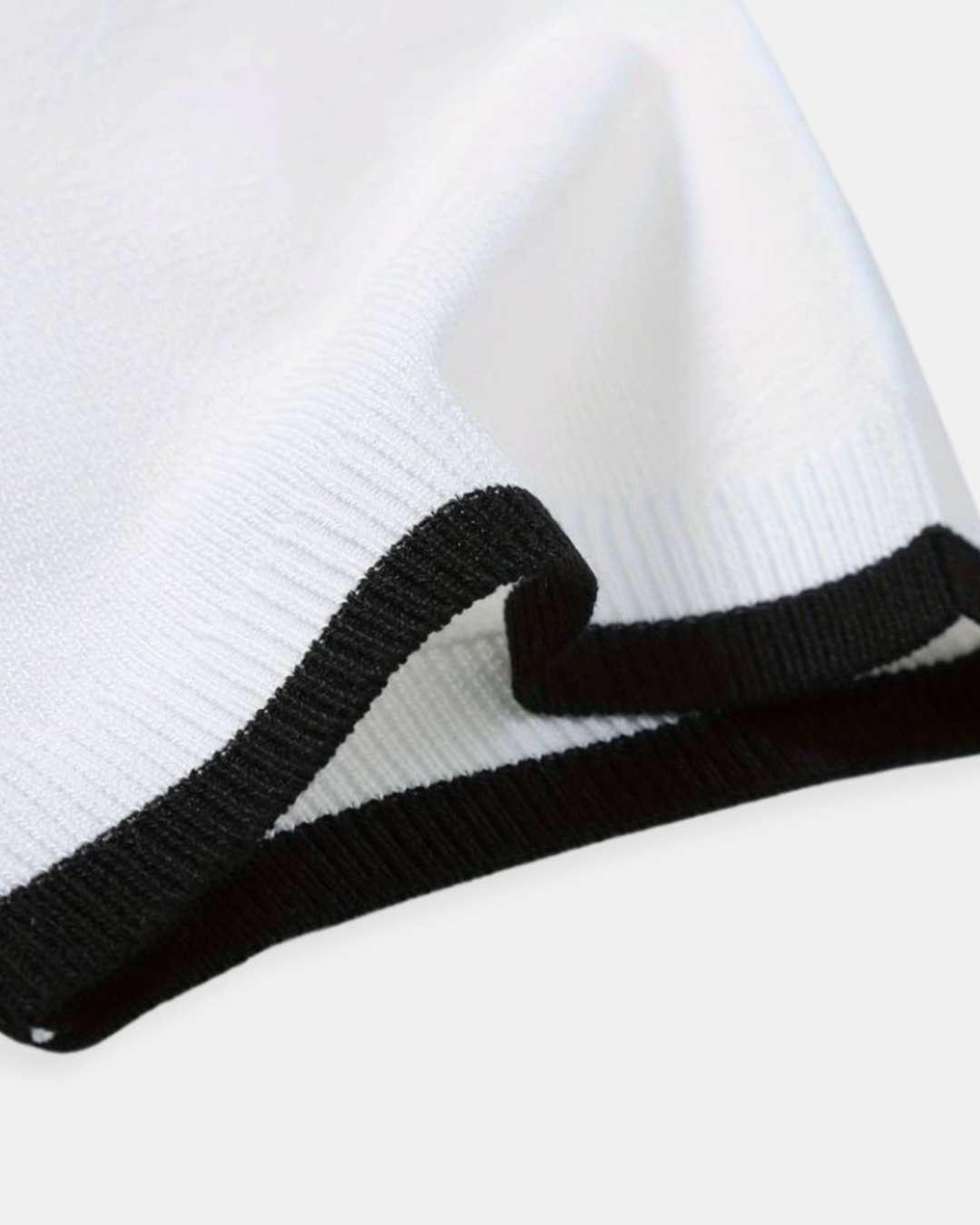 Polo à rayures en mélange de soie - Blanc