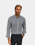 The Montel Striped Overshirt - Black