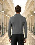Cambridge Wool Polo Knit Sweater - Gray