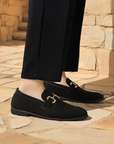 De Noble Suède Slip-On Loafers - Zwart