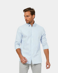 The Montel Striped Overshirt - Light Blue