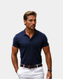 Poloshirt mit V-Kragen - Navy